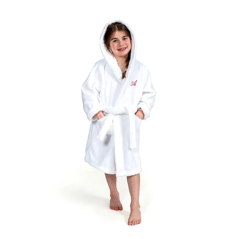 Linum Home Textiles Personalized Kids Bathrobe Unisex Long Sleeve Long Length Robe