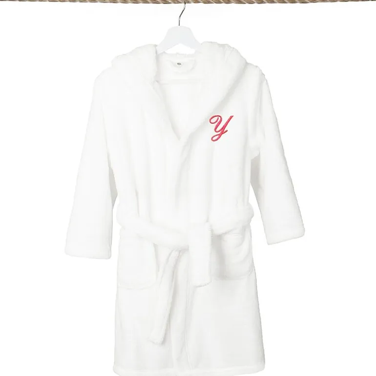 Linum Home Textiles Personalized Kids Bathrobe Unisex Long Sleeve Long Length Robe