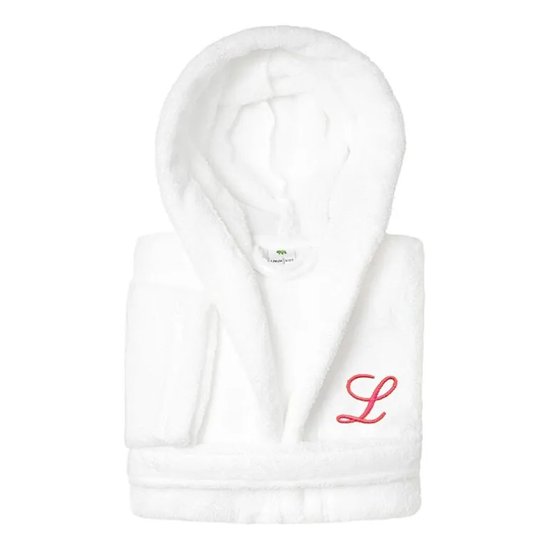 Linum Home Textiles Personalized Kids Bathrobe Unisex Long Sleeve Long Length Robe