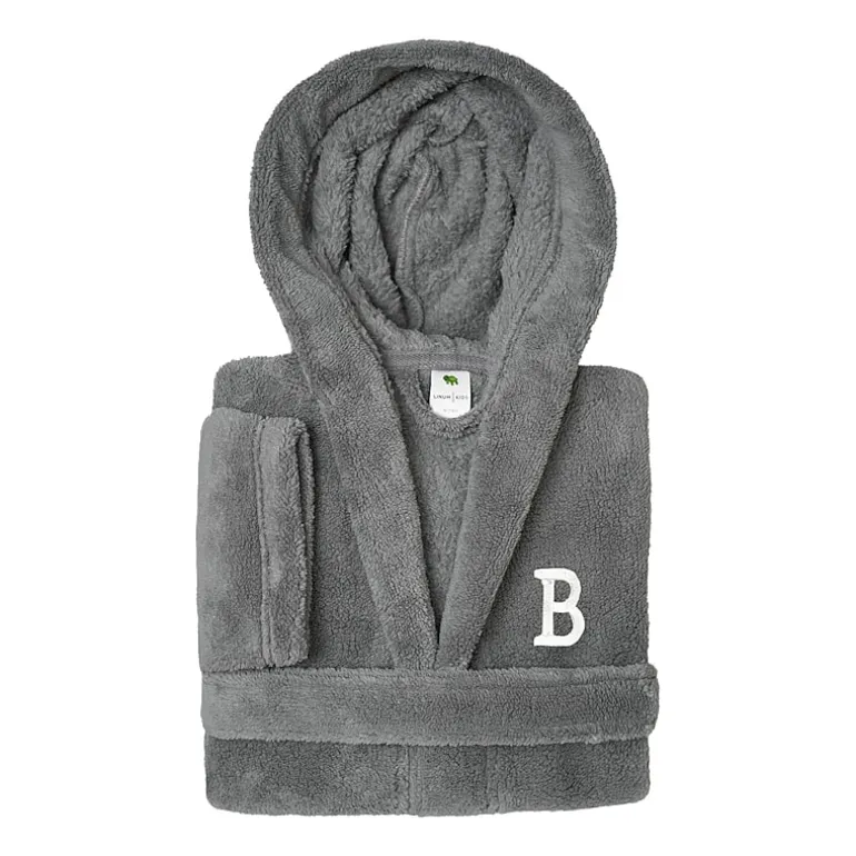 Linum Home Textiles Personalized Kids Bathrobe Unisex Long Sleeve Long Length Robe