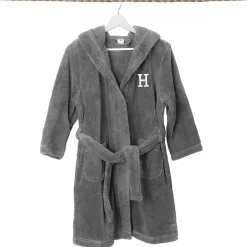 Linum Home Textiles Personalized Kids Bathrobe Unisex Long Sleeve Long Length Robe