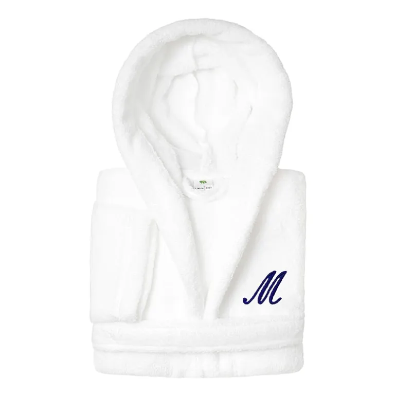 Linum Home Textiles Personalized Kids Bathrobe Unisex Long Sleeve Long Length Robe