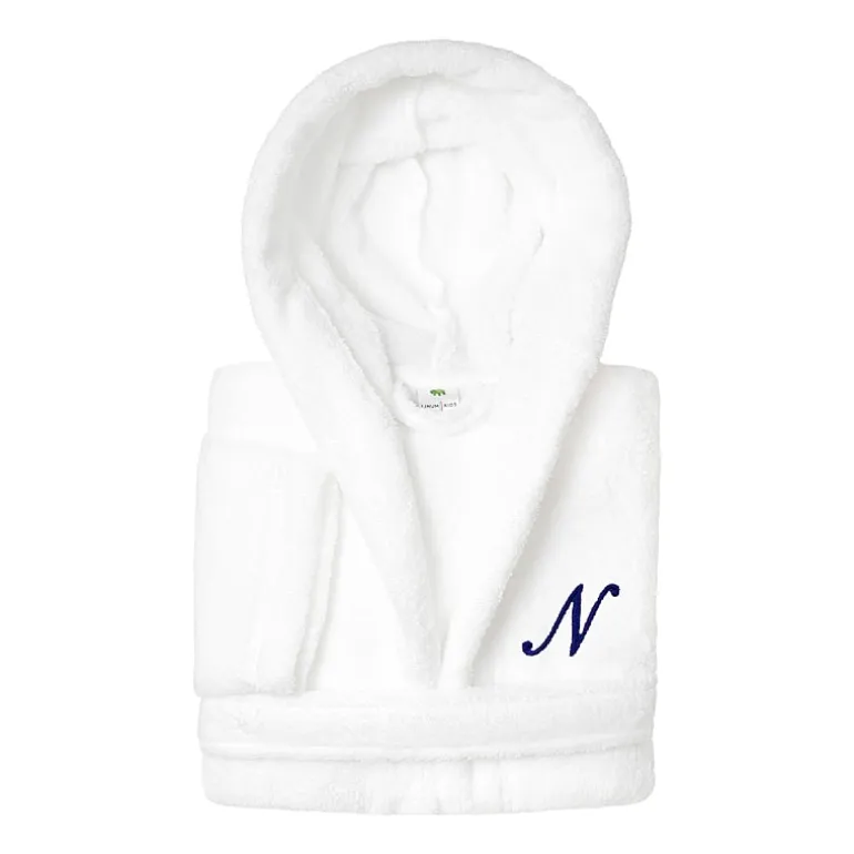 Linum Home Textiles Personalized Kids Bathrobe Unisex Long Sleeve Long Length Robe