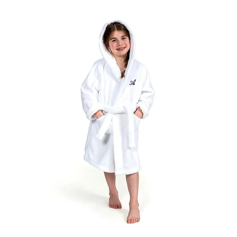 Linum Home Textiles Personalized Kids Bathrobe Unisex Long Sleeve Long Length Robe