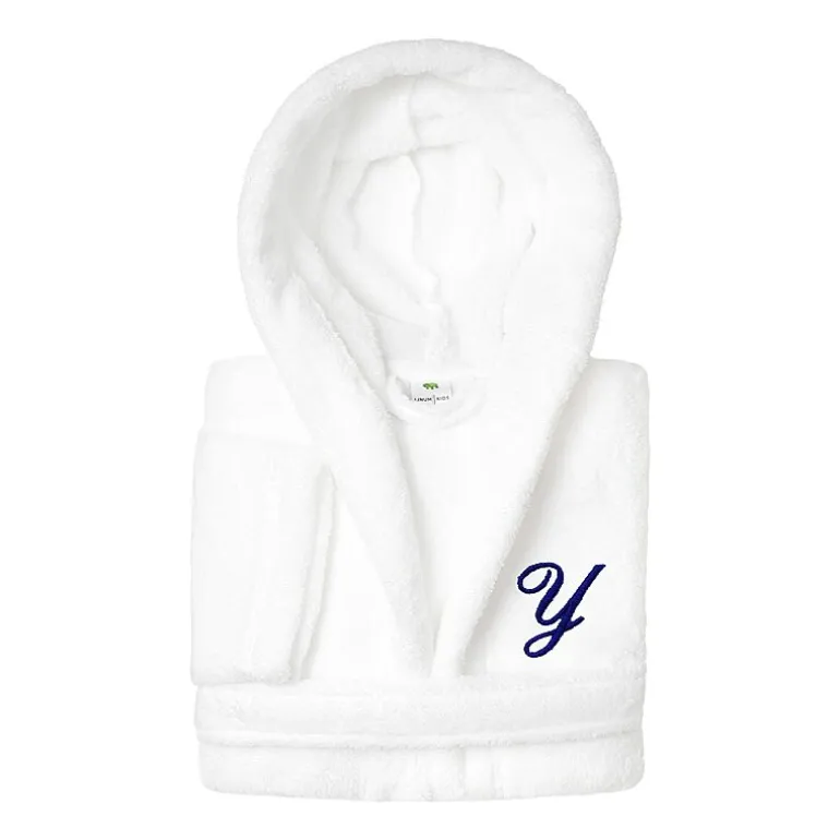 Linum Home Textiles Personalized Kids Bathrobe Unisex Long Sleeve Long Length Robe