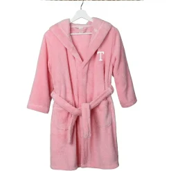 Linum Home Textiles Personalized Kids Bathrobe Unisex Long Sleeve Long Length Robe