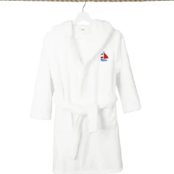 Linum Home Textiles Plush Boat Kids Bathrobe Unisex Long Sleeve Long Length Robe