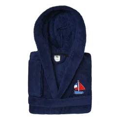 Linum Home Textiles Plush Boat Kids Bathrobe Unisex Long Sleeve Long Length Robe