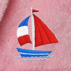 Linum Home Textiles Plush Boat Kids Bathrobe Unisex Long Sleeve Long Length Robe