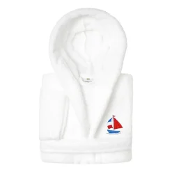 Linum Home Textiles Plush Boat Kids Bathrobe Unisex Long Sleeve Long Length Robe
