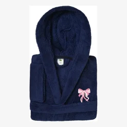Linum Home Textiles Plush Bow Girls Long Sleeve Long Length Robe