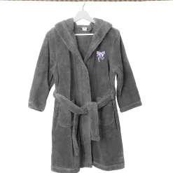 Linum Home Textiles Plush Bow Girls Long Sleeve Long Length Robe