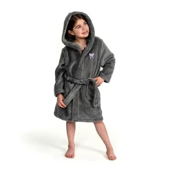 Linum Home Textiles Plush Bow Girls Long Sleeve Long Length Robe