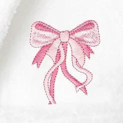 Linum Home Textiles Plush Bow Girls Long Sleeve Long Length Robe