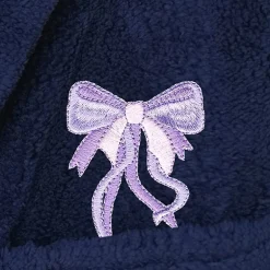 Linum Home Textiles Plush Bow Girls Long Sleeve Long Length Robe