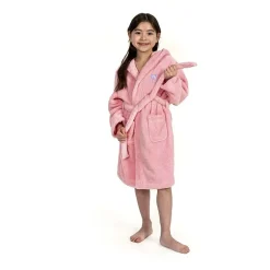 Linum Home Textiles Plush Bow Girls Long Sleeve Long Length Robe