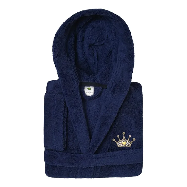 Linum Home Textiles Plush Cheetah Crown Little & Big Girls Long Sleeve Bathrobe