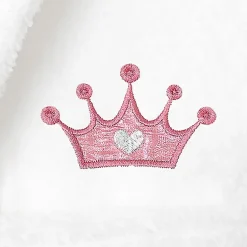 Linum Home Textiles Plush Crown Little & Big Girls Long Sleeve Bathrobe