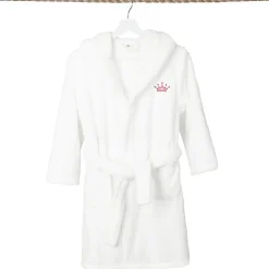 Linum Home Textiles Plush Crown Little & Big Girls Long Sleeve Bathrobe