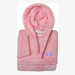 Linum Home Textiles Plush Crown Little & Big Girls Long Sleeve Bathrobe