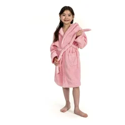 Linum Home Textiles Plush Crown Little & Big Girls Long Sleeve Bathrobe