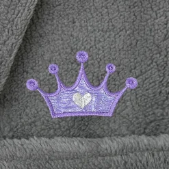 Linum Home Textiles Plush Crown Little & Big Girls Long Sleeve Bathrobe