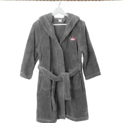 Linum Home Textiles Plush Crown Little & Big Girls Long Sleeve Bathrobe
