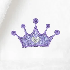 Linum Home Textiles Plush Crown Little & Big Girls Long Sleeve Bathrobe