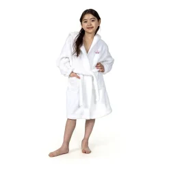 Linum Home Textiles Plush Crown Little & Big Girls Long Sleeve Bathrobe