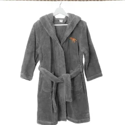 Linum Home Textiles Plush Dino Kids Bathrobe Unisex Long Sleeve Long Length Bathrobe