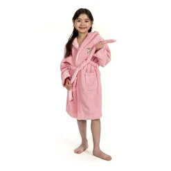 Linum Home Textiles Plush Shark Kids Bathrobe Unisex Long Sleeve Long Length Bathrobe