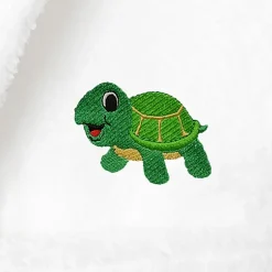 Linum Home Textiles Plush Turtle Kids Bathrobe Unisex Long Sleeve Long Length Robe