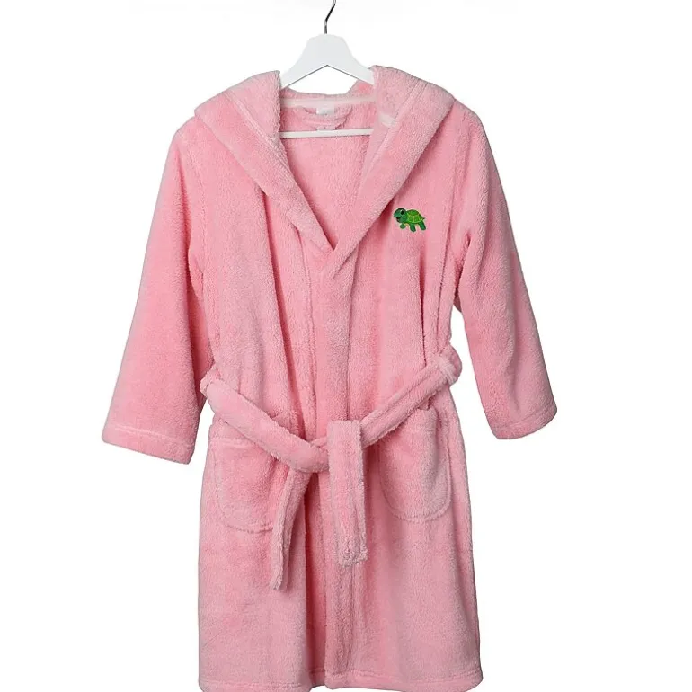 Linum Home Textiles Plush Turtle Kids Bathrobe Unisex Long Sleeve Long Length Robe