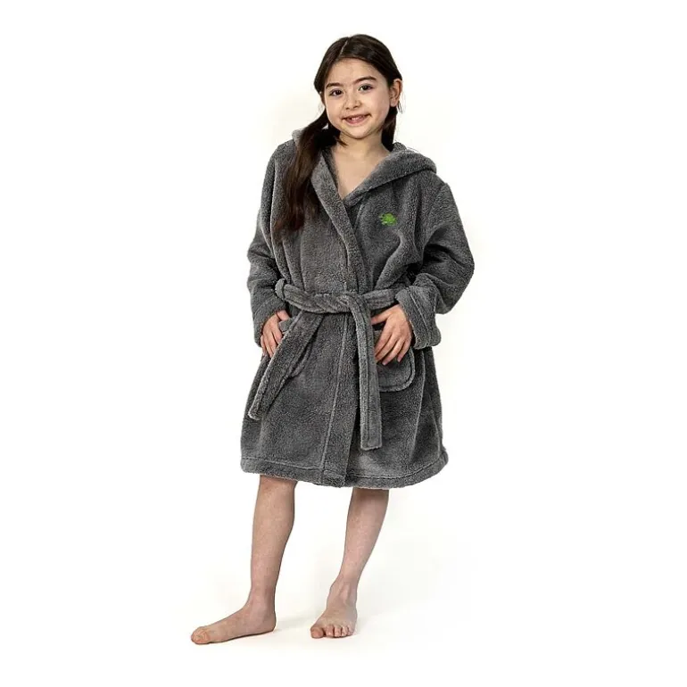 Linum Home Textiles Plush Turtle Kids Bathrobe Unisex Long Sleeve Long Length Robe