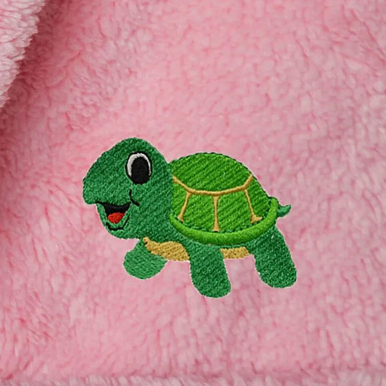 Linum Home Textiles Plush Turtle Kids Bathrobe Unisex Long Sleeve Long Length Robe