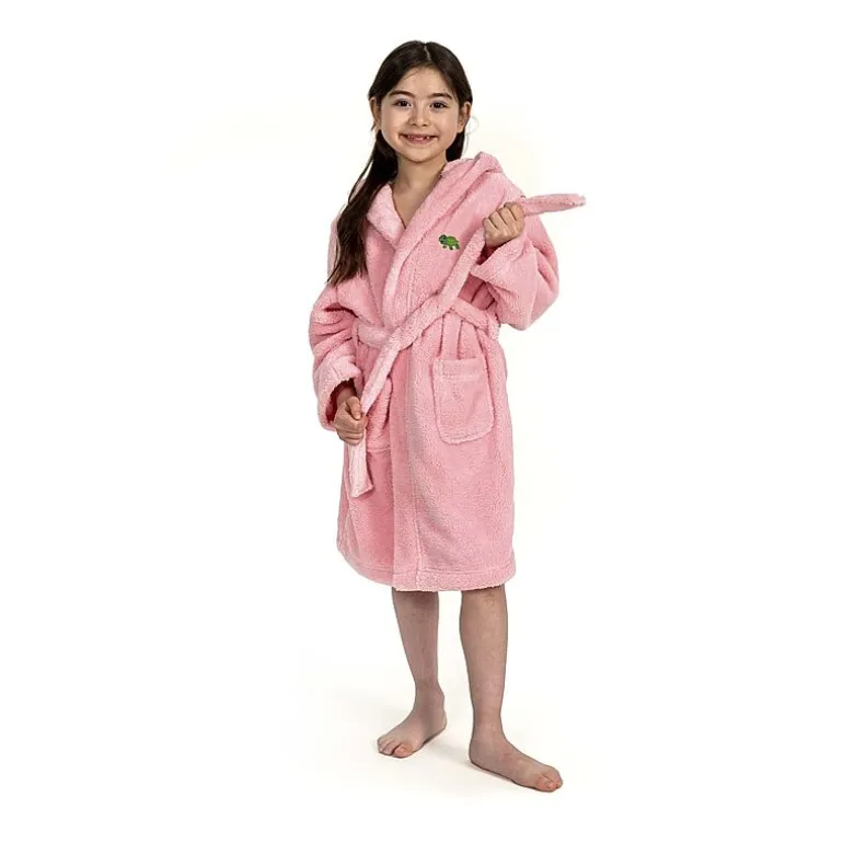 Linum Home Textiles Plush Turtle Kids Bathrobe Unisex Long Sleeve Long Length Robe