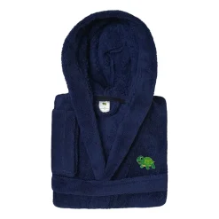 Linum Home Textiles Plush Turtle Kids Bathrobe Unisex Long Sleeve Long Length Robe