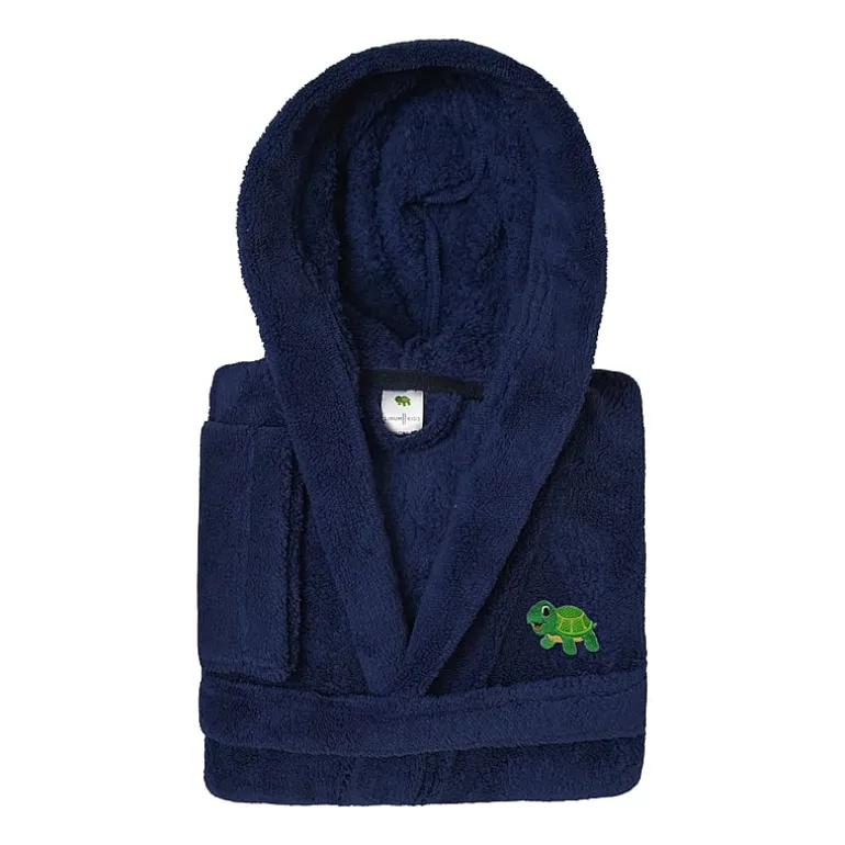 Linum Home Textiles Plush Turtle Kids Bathrobe Unisex Long Sleeve Long Length Robe