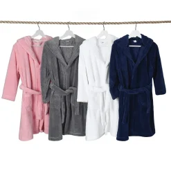 Linum Home Textiles Plus Kids Bathrobe Unisex Long Sleeve Long Length Robe