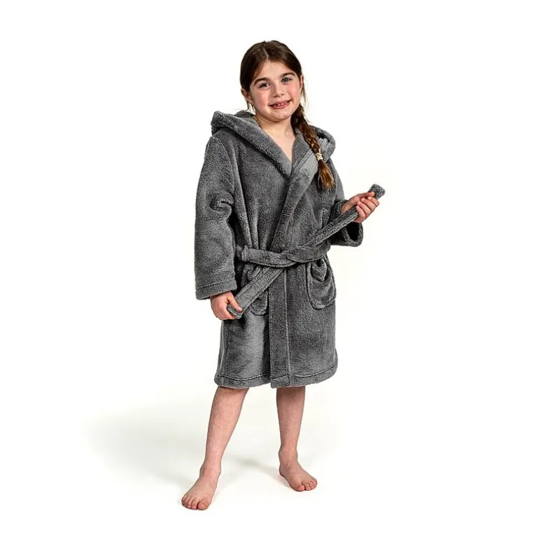 Linum Home Textiles Plus Kids Bathrobe Unisex Long Sleeve Long Length Robe