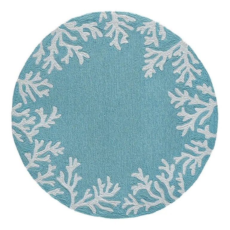 Liora Manne Capri Coral Border Hand Tufted Indoor/Outdoor Round Area Rug