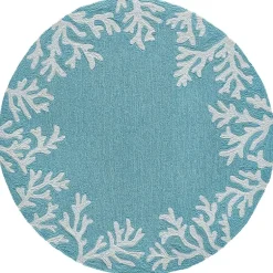 Liora Manne Capri Coral Border Hand Tufted Indoor/Outdoor Round Area Rug