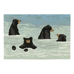 Liora Manne Frontporch Bathing Bears Hand Tufted Washable Indoor Outdoor Rectangular Accent Rug