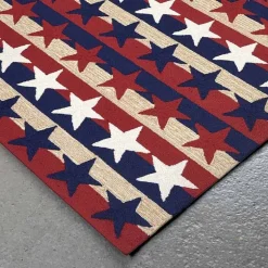 Liora Manne Frontporch Stars And Stripes Hand Tufted Indoor Outdoor Rectangular Accent Rug