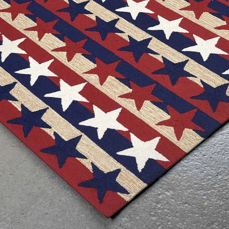 Liora Manne Frontporch Stars And Stripes Hand Tufted Indoor Outdoor Rectangular Accent Rug