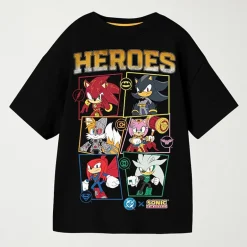 Little & Big Kid Boys Crew Neck Short Sleeve Oversized Sonic the Hedgehog Graphic T-Shirt