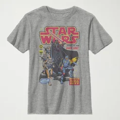 Little & Big Kid Boys Crew Neck Short Sleeve Slim Fit Star Wars Graphic T-Shirt