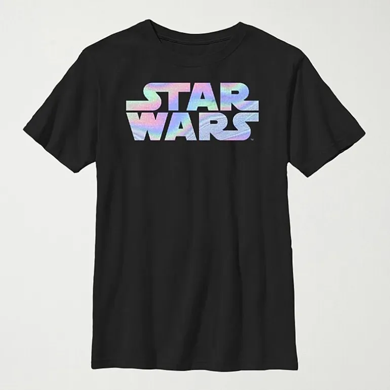 Little & Big Kid Boys Crew Neck Short Sleeve Slim Fit Star Wars Graphic T-Shirt