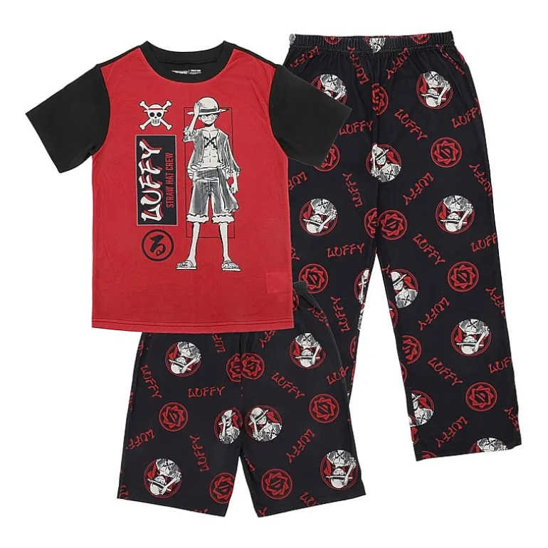 Little & Big Kid Boys Crew Neck Short Sleeve 3-pc. Pajama Set