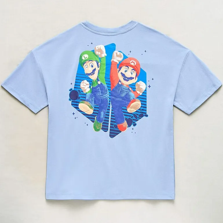 Little & Big Kid Boys Crew Neck Short Sleeve Oversized Luigi Super Mario Graphic T-Shirt
